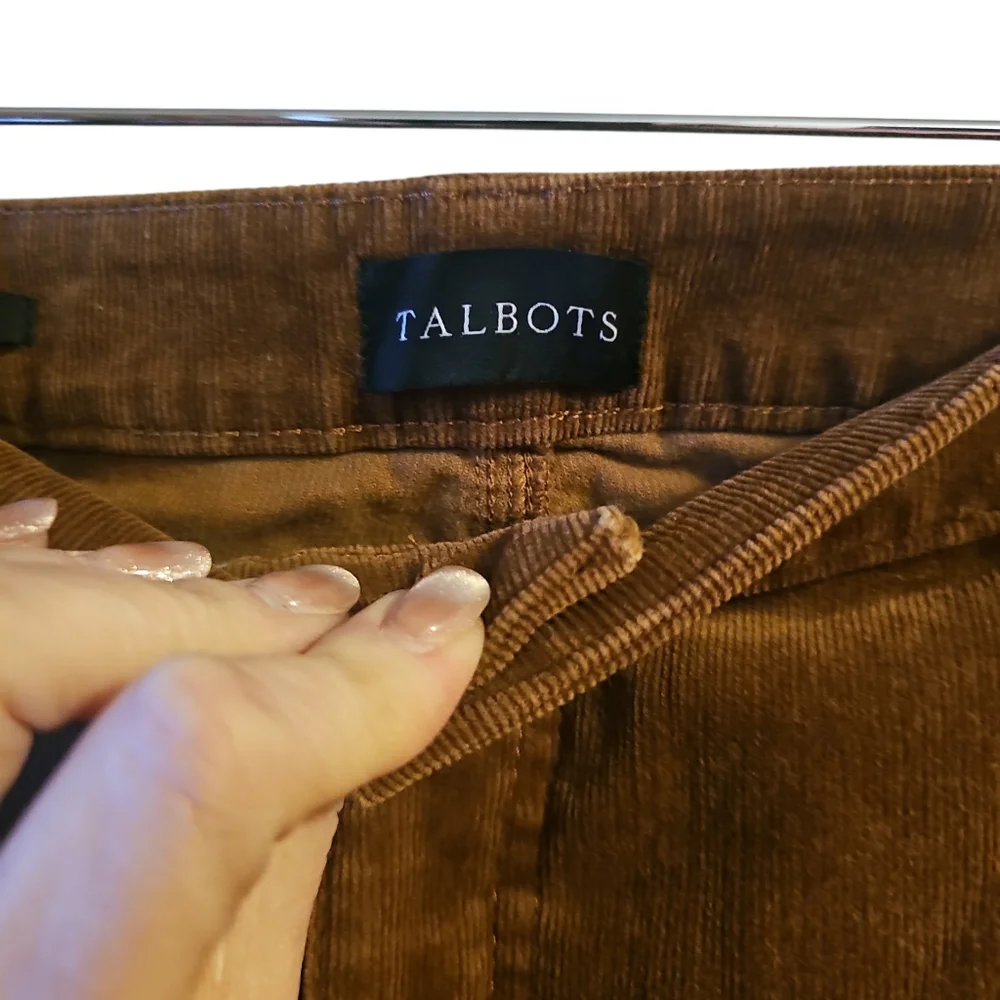 Talbots Stretch Corduroy Straight Leg Pants Solid WP46